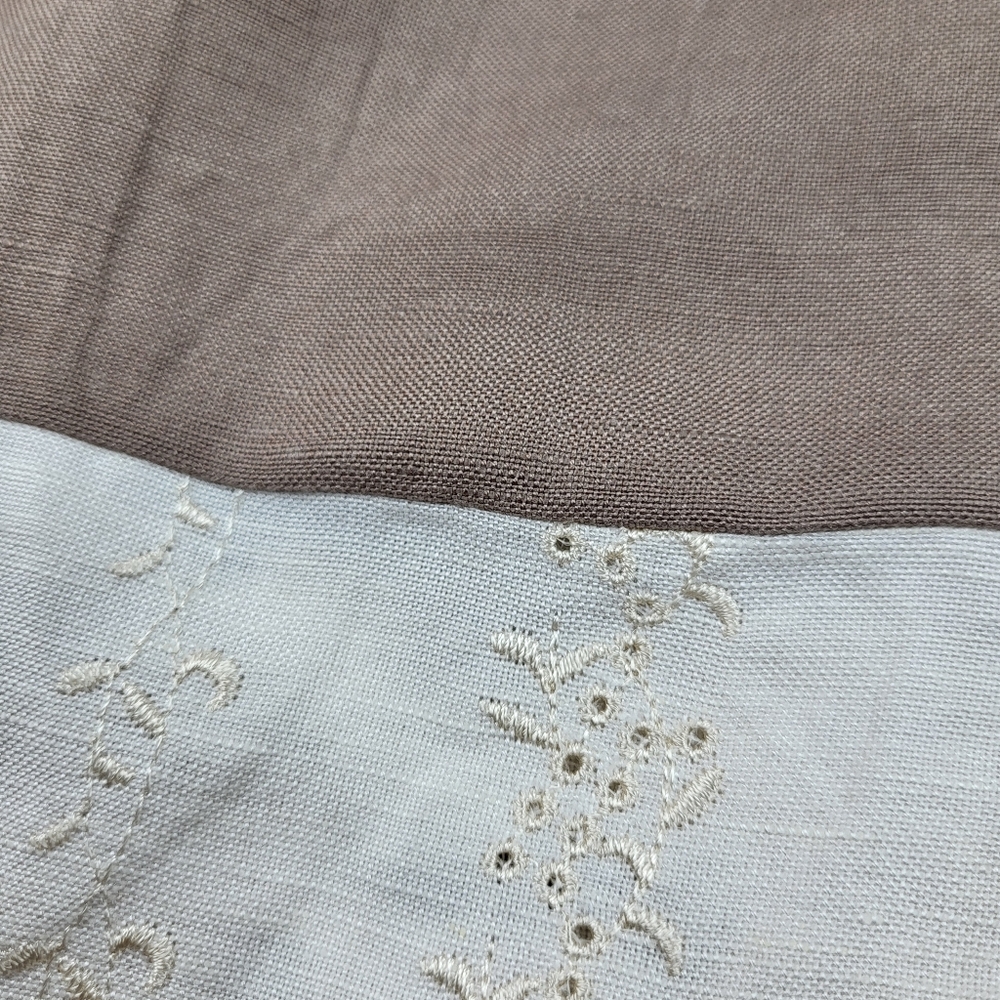 New York City Design Co Linen Blend SKIRT Womens Sz 20W Floral Beaded Embroidery - Picture 14 of 15